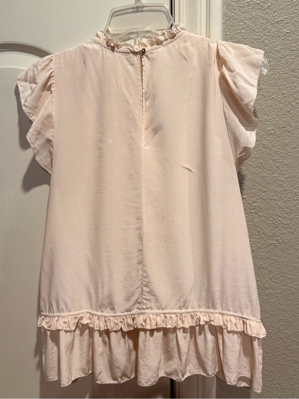 Ulla Johnson Lois Blush Silk Flutter Sleeve Blouse View 4